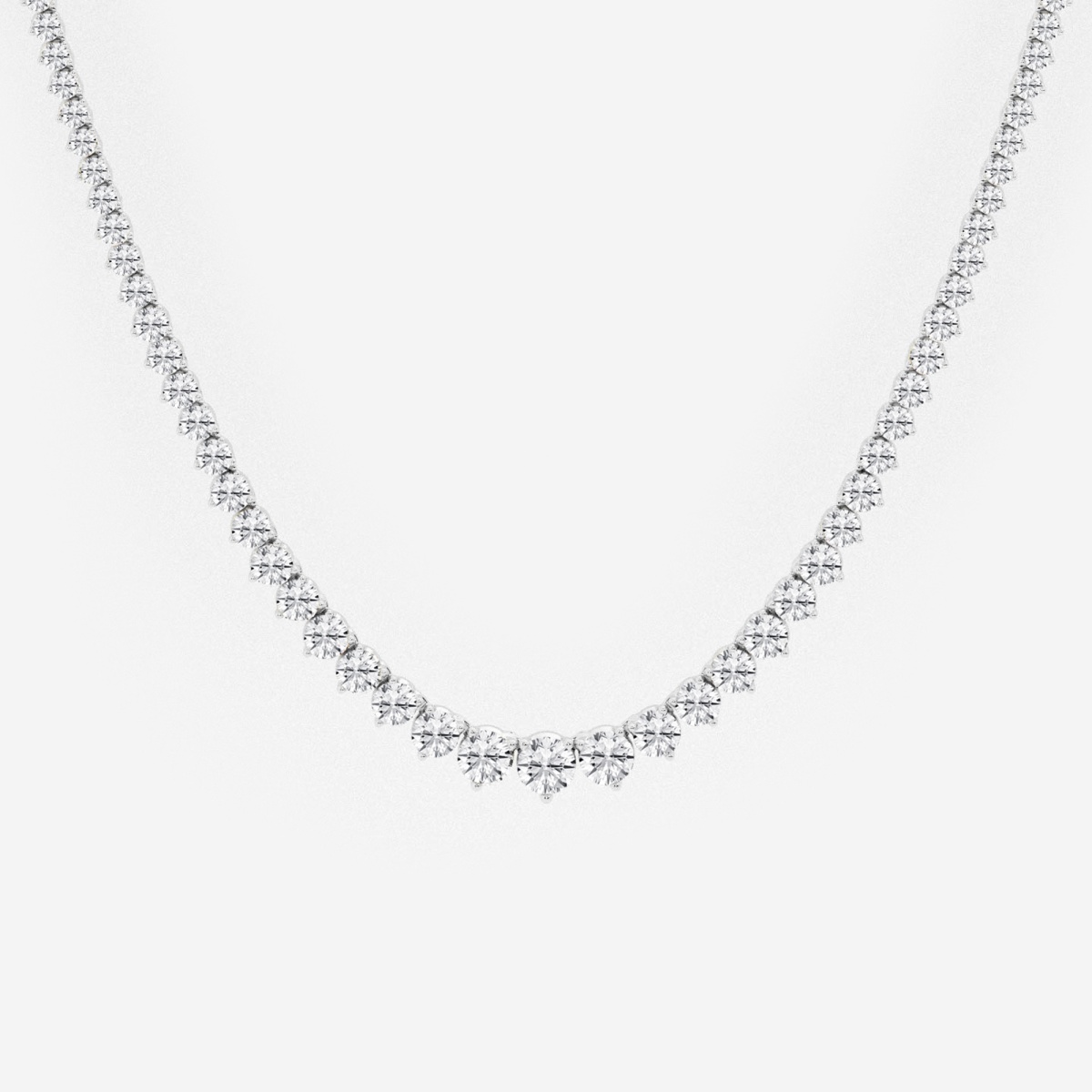 Additional Image 1 for  12 ctw Round Lab Grown Diamond Graduated Riviera Necklace